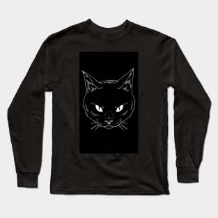 The black cat's mysterious gaze Long Sleeve T-Shirt